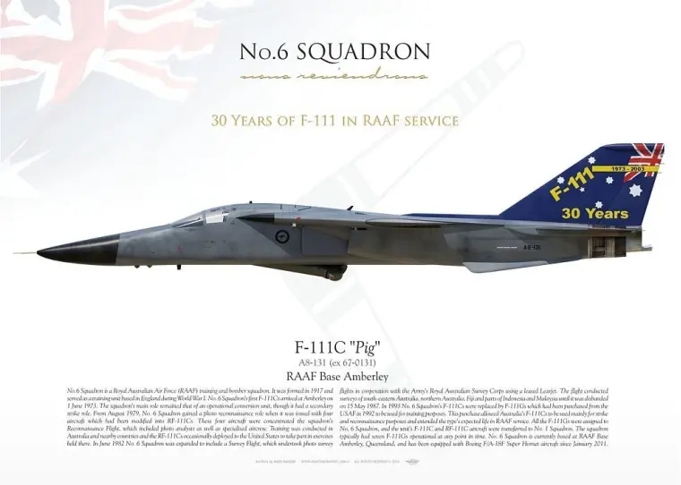 A poster of the fighter jet, no. 6 squadron