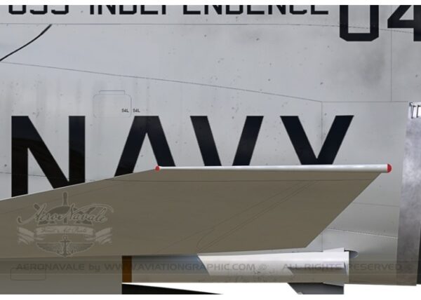 A close up of the tail end of an aircraft.