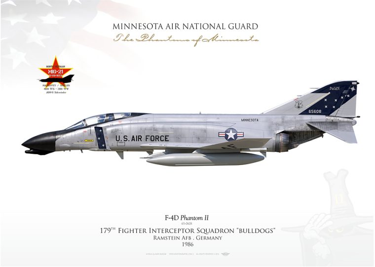 A poster of the minnesota air national guard 's f-4 2 phantom ii.