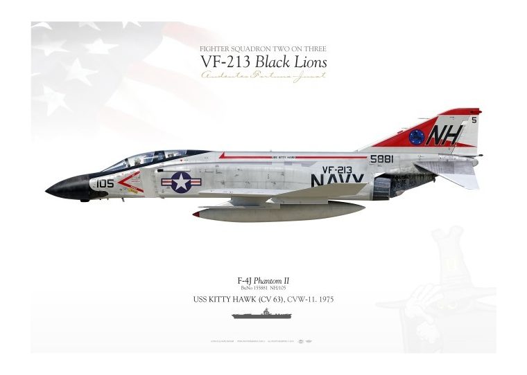 A poster of an aircraft with the name of " vf-2 1 3 black lions ".