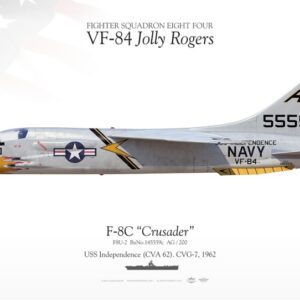 A poster of the f-8 crusader fighter jet.