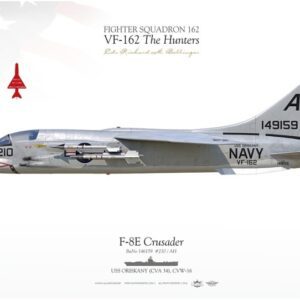 A fighter jet is shown with the words " hunter squadron 1 0 3 vf-1 6 2 the hunters ".