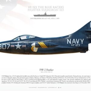 A navy fighter jet with the name of " vf-1 2 3 blue angels ".