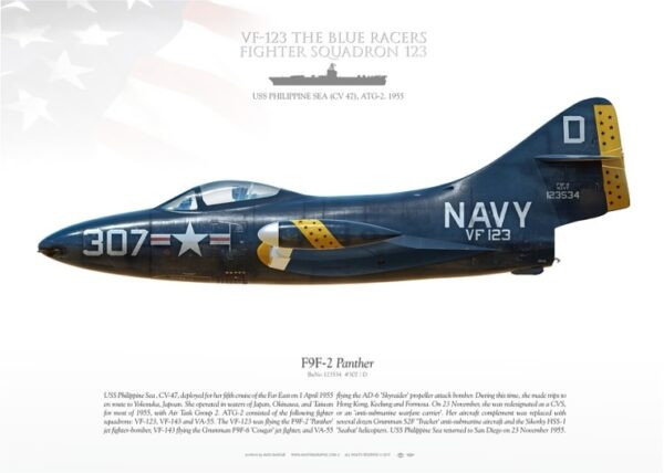 A navy fighter jet with the name of " vf-1 2 3 blue angels ".