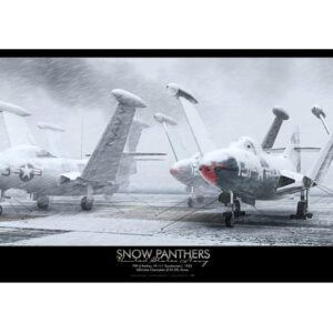 A poster of two planes in the snow.