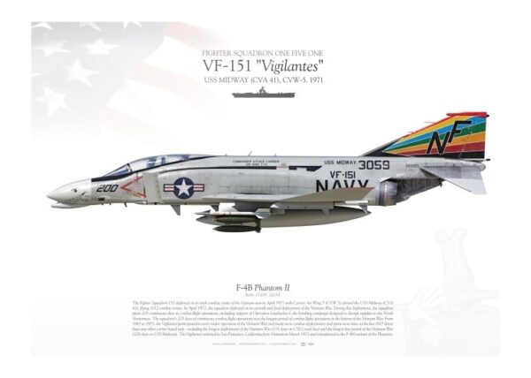 A military jet fighter plane with the name " vigilante ".