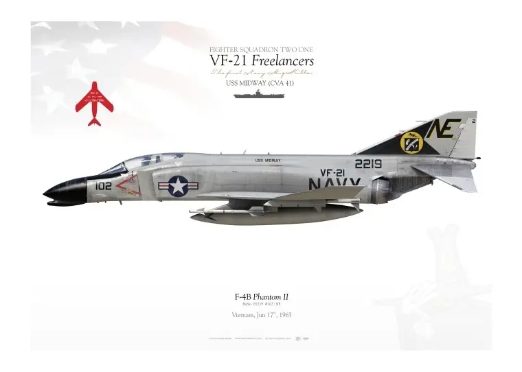 A poster of an old fighter jet with the words " vf-2 1 freelancers ".