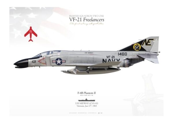 A military jet fighter plane with the words " vf-2 1 freelancers ".