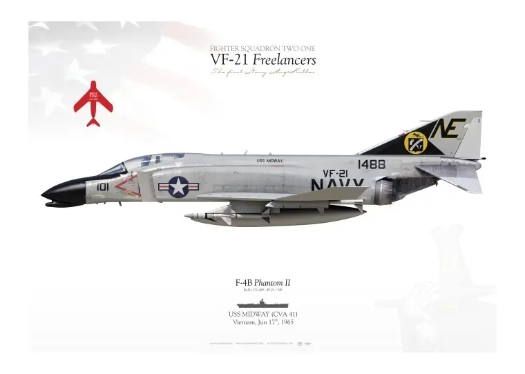 A military jet fighter plane with the words " vf-2 1 freelancers ".