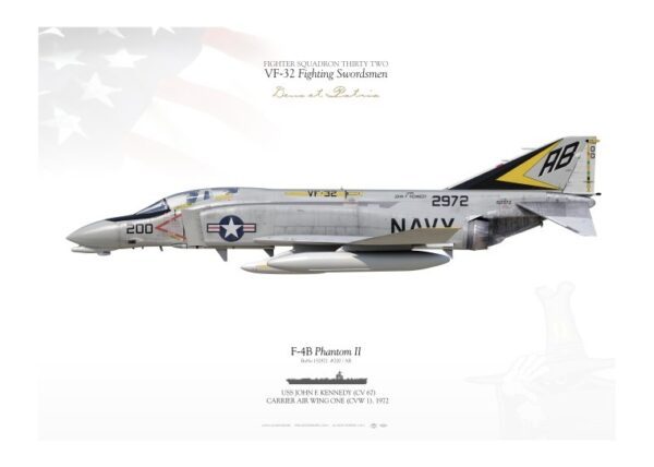 A fighter jet with the name of " u. S. Fighting squadron " on it's side