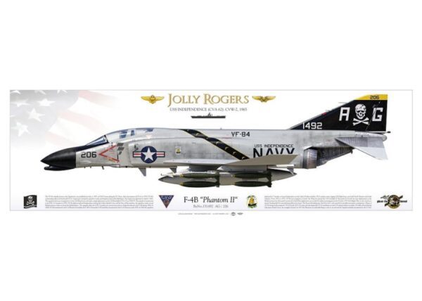 A large jet fighter plane with the words " jolly rogers ".