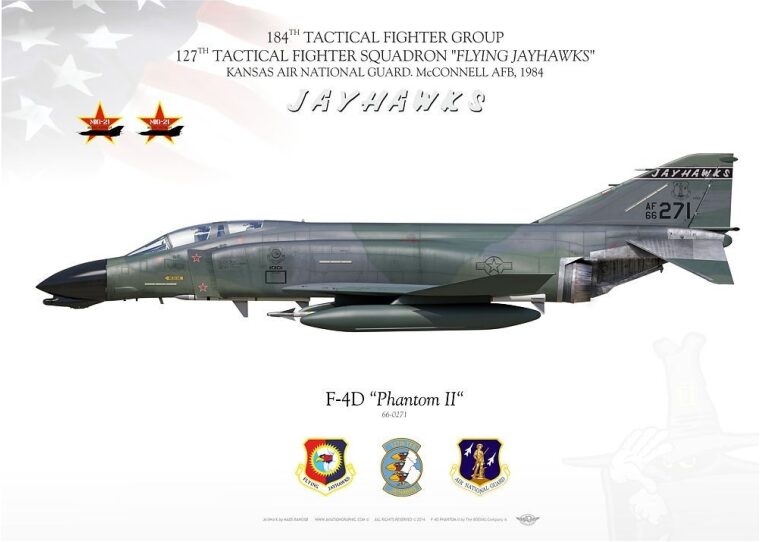 A poster of the fighter jet that is flying.