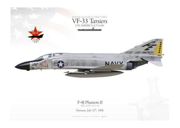 A military jet fighter plane with the name of " vf-3 3 tankers ".