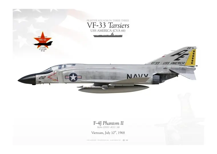 A military jet fighter plane with the name of " vf-3 3 tankers ".