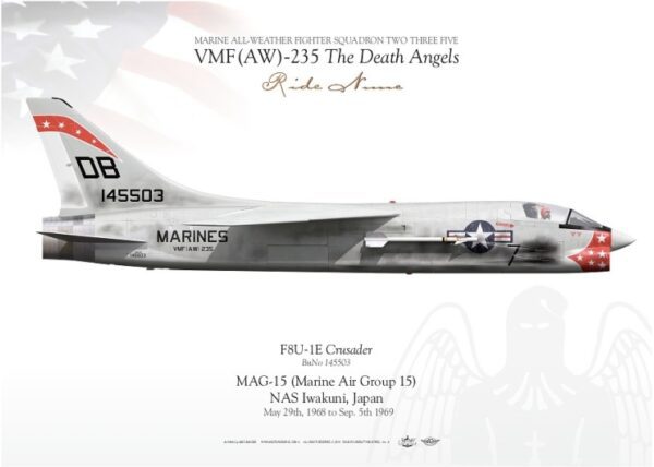 A fighter jet with the name of " marine 1 3 " on it.